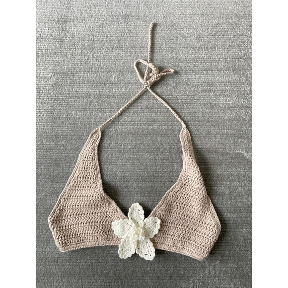 Meshki Halter Top Women S Crochet Boho Bralette Coquette Femme Festival Resort - Picture 6 of 6